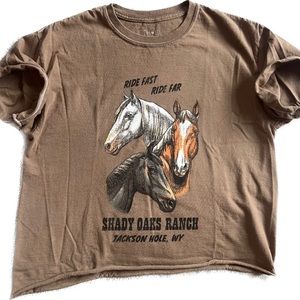 Western Jackson Hole cutoff horse Tee